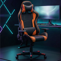 Chaise de Gamer en Cuir Ergonomique Racing Noire et Verte avec Lumières LED RGB