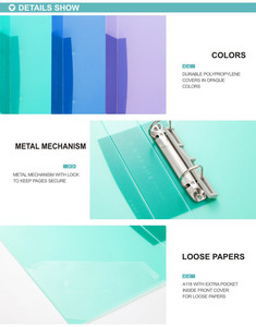 Cho Comix A5 2D 25 mét Vòng chất kết dính biểu tượng tùy chỉnh <span class=keywords><strong>PP</strong></span> chất liệu danh mục đầu tư thư mục kích thước A4 cho các trường học sử dụng - Product Image 3