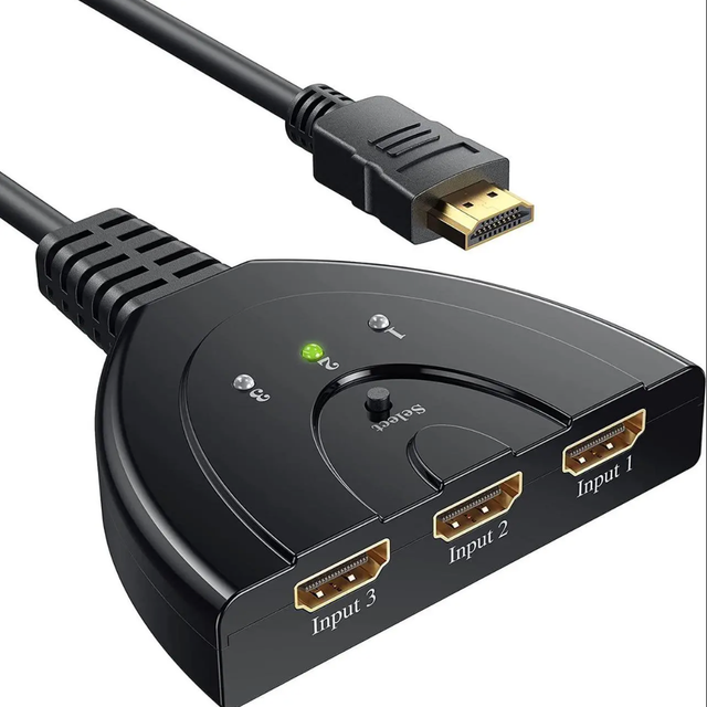 HDMI Switch 4K, 3 Port HDMI Switcher 3 in 1 Out with Pigtail Cable Supports 4K 3D HD 1080P for Xbox PS4 Roku HDTV