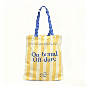 Cao rung cảm sọc ven biển Vải Tote sandbar sun-an toàn yếu tố cần thiết lễ hội bãi biển goodie túi sọc mô hình bông Tote Túi - Product Image 2