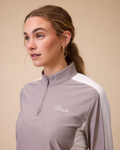 Camiseta de equitación de alto rendimiento para mujer OEM, UPF 50+, de secado rápido, con cremallera de un cuarto y manga larga. - Product Image 3