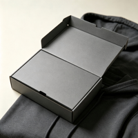 Boîte d'expédition en carton ondulé gris anthracite avec logo personnalisé, boîte d'expédition minimaliste pour vêtements, sweat-shirt, vêtements, emballage