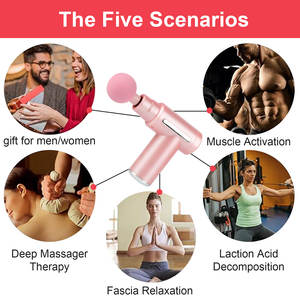 Mini tipo C carga Fascial músculo multicolor 4 cabezales intercambiables pistola de masaje batería de gran capacidad masajeador vibratorio - Product Image 2