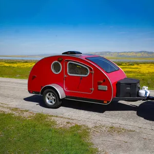 Modern Style Tiny Teardrop Travel Trailer With Air Conditioner And Bathroom
