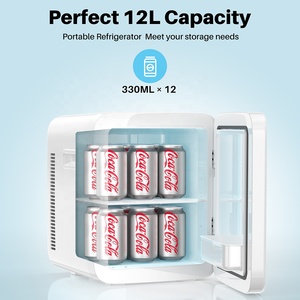 Kemin <span class=keywords><strong>mini</strong></span> năng lượng mặt trời tủ lạnh cho bánh giao hàng có thể đặt trong xe máy nén frizer màu Tủ đông 12L 12V USB Kính - Product Image 3