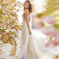 D & M – Robe De soirée Sexy, col en v, Tulle De haute qualité avec des appliques