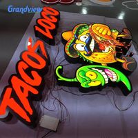 Lettres en relief LED personnalisées pour enseignes de magasin en extérieur, logo en acrylique 3D