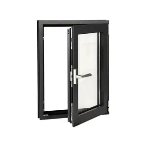 Белый черный цвет Индивидуальные алюминиевые рамы стеклянные украшения окна с двойным остеклением окна