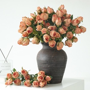 Flores Artificiales de Rosa de Seda con Borde Quemado, Estilo Vintage, para Decoración del Hogar, Bodas y Accesorios de Fotografía - Product Image 3