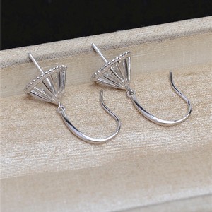 Accessoires de boucles d'oreilles en argent S925, crochet d'oreille Baotou, perle DIY, plateau vide, tendance, produit semi-fini avec placage or, 1241 - Product Image 5