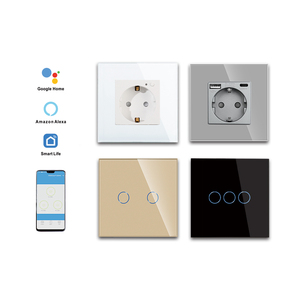 Novo Interruptor de Luz de Toque de Vidro, Interruptor de Parede de Toque Padrão 110 V - 240 V, Placa de Cristal Temperado com Luz de Fundo LED, 1 Gangue 1 Via - Product Image 5