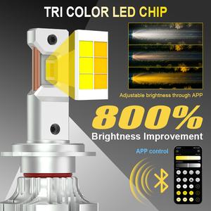 Gview app điều khiển không dây g18w H7 H18 Led Đèn Pha Kit 130W 40000lm cấu trúc nhôm bền Quạt làm mát 6000K chùm đầu ra - Product Image 3