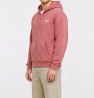 Sweat à capuche surdimensionné personnalisé à double fermeture éclair, effet délavé vintage, déchiré, lavage à l'acide, 400 grammes, 100 % coton, pour hommes
