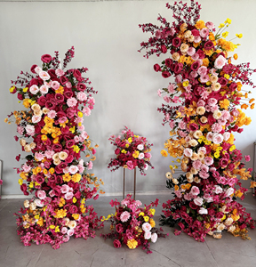 O-FR044 Customized Colorful Horn Flower <strong>Arch</strong> Part Wedding Backgrounp Flower <strong>Gate</strong> Silk Artificial Flower <strong>Arch</strong> for Wedding Decor - Product Image 3