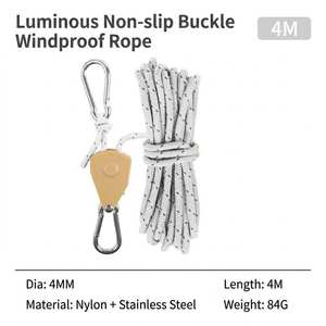 Outdoor 5cm 12m Thick Reflective Nylon Cloth Camping Luminous <b>Rope</b>-Universal Tent <b>Guide</b> <b>Rope</b> Buckle for Hunting Hiking Shooting - Product Image 2