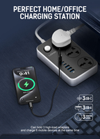 Multiprise universelle LDNIO SC3604C avec 3 prises et prise USB universelle, multiprise avec interrupteur principal de sécurité