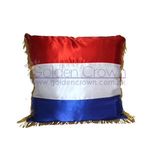 Luxury 100% <b>Silk</b> Cushion Covers for Home Plain Style with Fringe for Ottomans and Ceremonies - Product Image 1