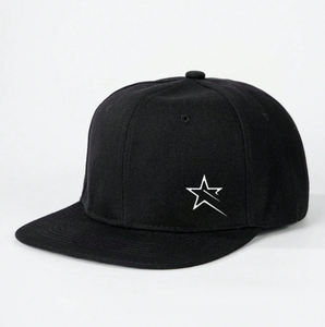 Hot Sale Star Embroidered <b>Flat</b> Bill Snapback <b>Cap</b> Cotton Hip Hop Baseball <b>Cap</b> For <b>Men</b> Women - Product Image 3