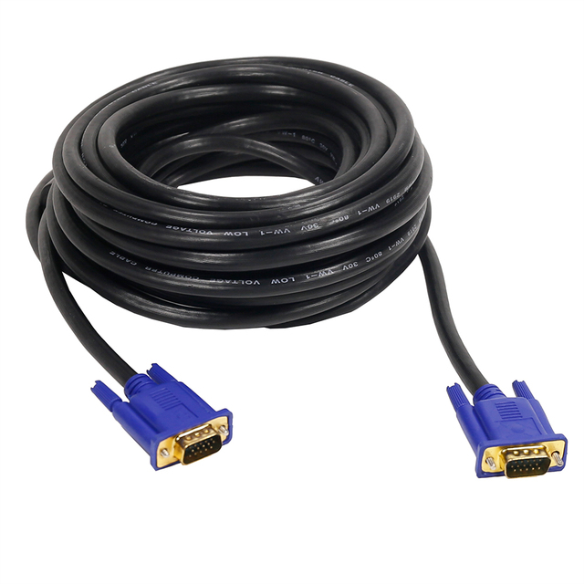 Hot Selling Male to Male VGA to VGA Extension Adapter Cable 15 Pin Gold Plated for PC Laptop TV Home Theater and Projector