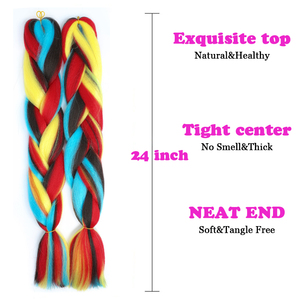 24inch Ombre Rainbow Mixed Color Jumbo <strong>Braids</strong> Lightweight Synthetic Hair for <strong>Dreadlocks</strong> and <strong>Box</strong> <strong>Braids</strong> - Product Image 4