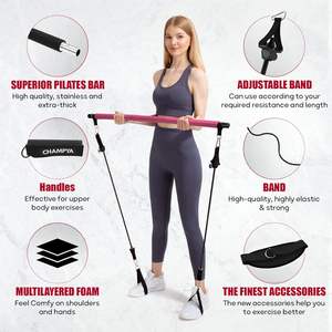 Barra de Pilates Silla de pelota de yoga y pelota de equilibrio para el embarazo, pelota de estabilidad y barra de Pilates de acero inoxidable para entrenamiento - Product Image 6