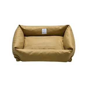 Luxury Natural Latex Orthopedic Healthy Washable Removable Thicken Fabric Square Sleeping Dog Cat Bed With Sides Pet Couch Sofa