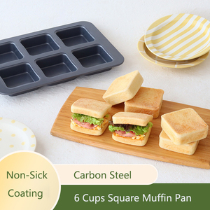 Bandeja para magdalenas de acero al carbono cuadrada antiadherente personalizada de diseño nórdico con tapa - Product Image 2