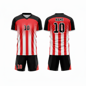 Camiseta de fútbol de secado rápido transpirable de manga corta de alta calidad 2026, conjunto de ropa de fútbol, uniformes de fútbol sublimados azul oscuro - Product Image 1