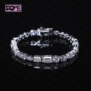 Chaîne de moissanite 5 mm, formes multiples, diamant VVS certifié GRA, collier en argent 925, chaîne <span class=keywords><strong>tennis</strong></span> en moissanite sertie de pierres - Product Image 3