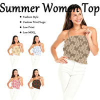 2026 Mode Elastische Cami Top voor Dames Nieuwe Aanwinst Mouwloos Groothandel Op Maat Hawaiiaans Bloemendruk Zacht Zomer Casual Top voor Dames