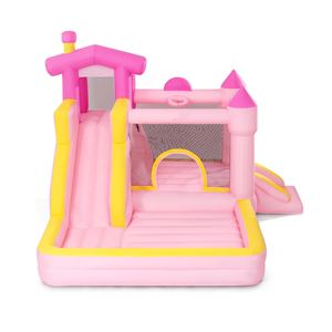 Château gonflable géant Playwork à gonflage rapide et sûr avec tissu robuste, souffleur haute vitesse et piscine à balles - Product Image 1