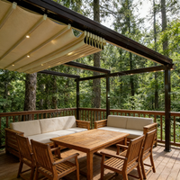 Villa de luxe intelligente avec terrasse extérieure en aluminium et PVC, auvent de terrasse, toit rétractable, système pliant, télécommande, protection UV