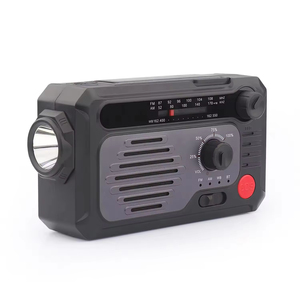 Radio Solar Multifunción de Emergencia con Bluetooth, FM/AM, Manivela para Generación de Energía, Linterna, Pronóstico del Tiempo, SOS, Banco de Energía para Exteriores - Product Image 1