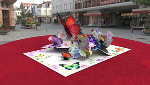 Carte de vœux 3D pop-up, papillon coloré, jardin de fleurs, Kirigami, cartes d'anniversaire, fournisseur en gros - Product Image 3