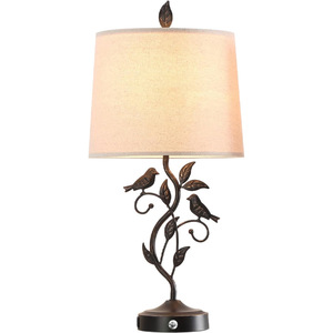 Traditional Iron Table Lamp With Usb <b>Port</b> E26 Led Bulb Off <b>White</b> Shade Bedroom Living Room Decor - Product Image 4