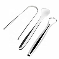 Lot de 3 Nettoie-Langues en Acier Inoxydable en Forme de U avec Étui, Personnalisables par Gravure Laser, Vente en Gros