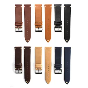 Tali jam tangan kulit asli motif desain baru untuk Set tali jam tangan Apple