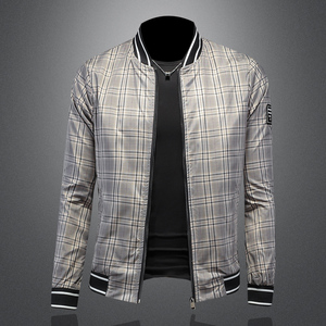 Chaqueta a cuadros británica <span class=keywords><strong>para</strong></span> <span class=keywords><strong>hombre</strong></span>, <span class=keywords><strong>para</strong></span> primavera y otoño, corte ajustado, elegante, sencilla, a la moda, talla grande, ropa <span class=keywords><strong>para</strong></span> <span class=keywords><strong>hombre</strong></span> - Product Image 4