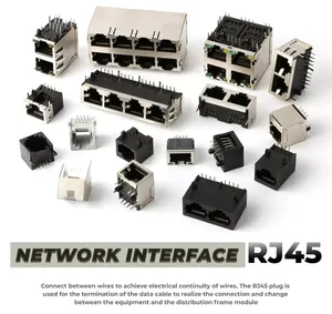 1*2 <span class=keywords><strong>RJ45</strong></span> nối đôi hàng 1x2 kép cổng bên Phải góc 8P8C <span class=keywords><strong>RJ45</strong></span> nối mà không cần dẫn - Product Image 3