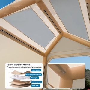 Tenda gonfiabile esterna portatile per 2-4 persone che si comportano in quattro stagioni impermeabile per famiglie campeggio tenda tetto stile - Product Image 4