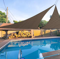 Voile d'ombrage triangulaire ou rectangulaire en HDPE brun, résistante aux UV, pour piscine, patio, jardin, ombrage extérieur