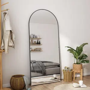 Personalizado Arco Forma Espelho Moderno Elegante Decoração Banheiro Parede Espelho Comprimento total Corpo Espelho Preto Ouro