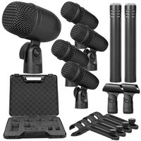 Factory Direct Sales 7 Pieces Musical Instrument Mic Metal Wired Dynamic Drum Mic for Horns Stage Show