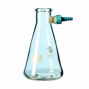 Flacon filtrant en verre borosilicate Schott 1000ml avec raccord de tuyau en plastique pour utilisation en laboratoire chimique - Product Image 1