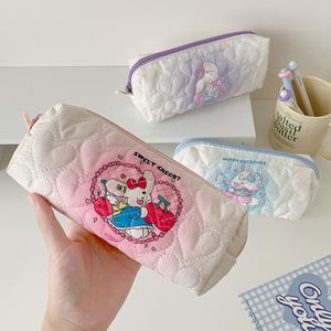 Estuche de Maquillaje con Cierre de Cremallera, Estampado de Conejito Kawaii, Acolchado de Algodón Rosa, Regalo de Navidad o Cumpleaños para Niña, Linda Bolsa para Lápices - Product Image 5