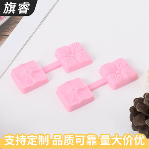 Square Five Petal Flower <b>Silicone</b> Mold Pink Double Sided Embossing <b>Baking</b> Tool Cake Decorating Mold - Product Image 3