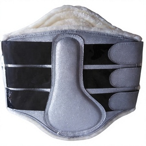 Professional Equestrian Pink Black Striped PU Horse <b>boot</b> Faux Fur Lining Luxury Equine Leg Protection - Product Image 4