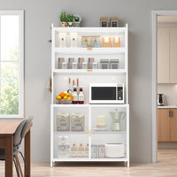 Étagère de rangement de cuisine en métal avec 2 tiroirs et 5 étagères, durable et facile à nettoyer, pour le rangement des aliments et des ustensiles de cuisine