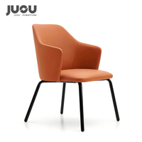 Chaise de bureau moderne pour zone de négociation, ergonomique, dossier moyen, en mousse moulée, cuir PU et tissu, pour loisirs, réunions et visiteurs