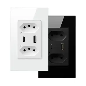 110-240V Tuya 13A Smart WiFi Wall Socket Brazil Standard With USB And Type C Dual USB Wall WiFi Socket